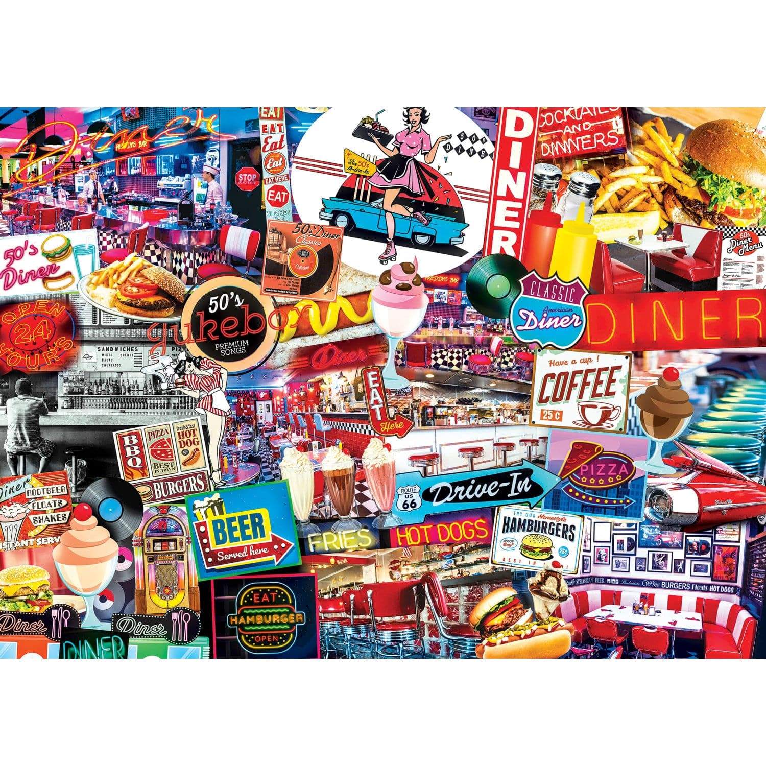 Flashbacks - Quick Stop Diner 1000 Piece Puzzle